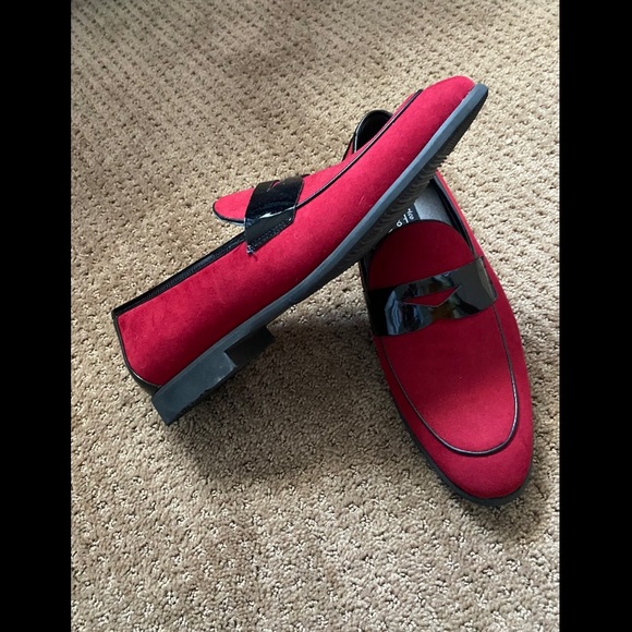 Men’s Red Dress Loafer Tux Shoes - Picture 3 of 6